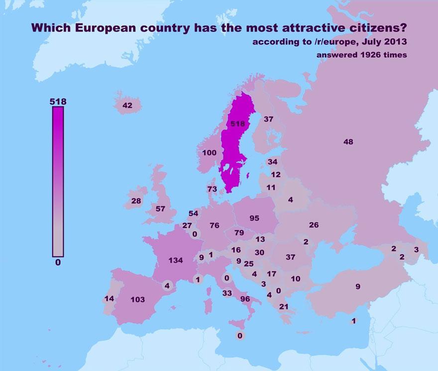 5 Cartes du Monde pour classer les pays par tailles de seins, de pénis, beauté, etc.