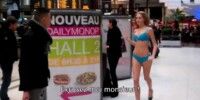 3 mannequins traversent la gare de Lyon en sous-vêtements