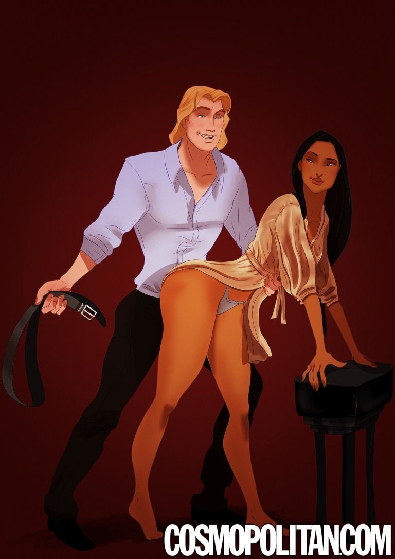 John Smith fouette Pocahontas avec une ceinture