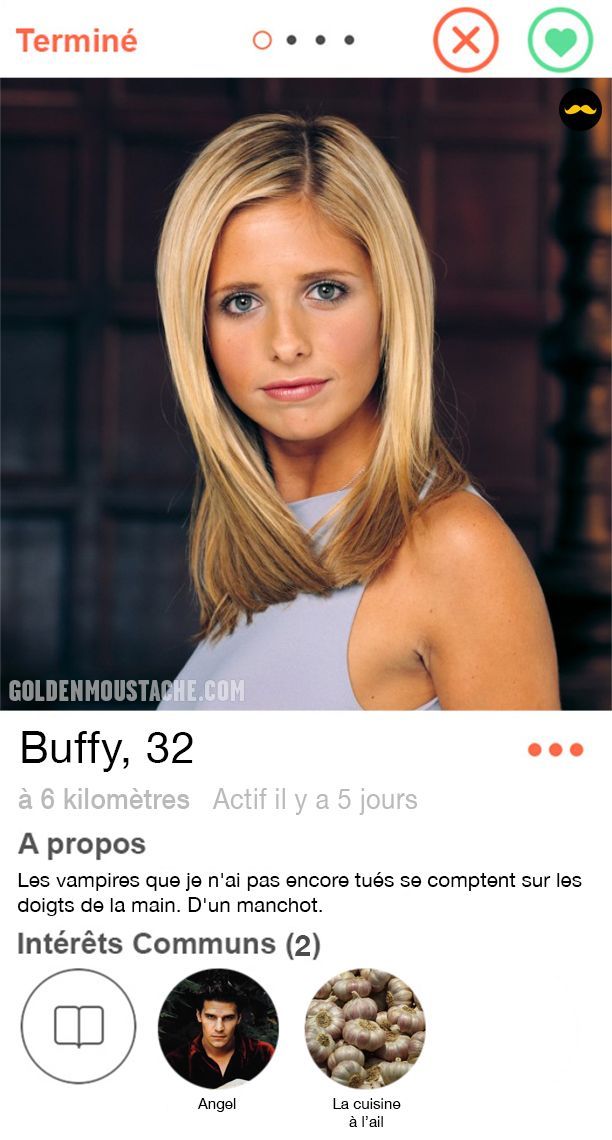 Les profils Tinder de 30 personnages de série : Barney, Ross, Jack Bauer, Penny, Buffy, Dexter et beaucoup d'autres