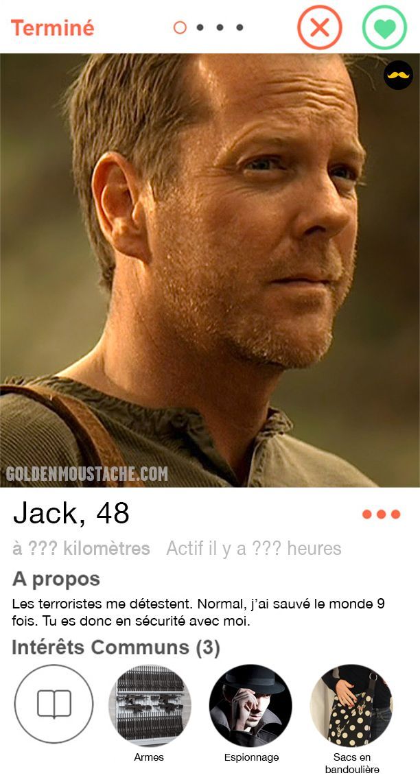 Les profils Tinder de 30 personnages de série : Barney, Ross, Jack Bauer, Penny, Buffy, Dexter et beaucoup d'autres