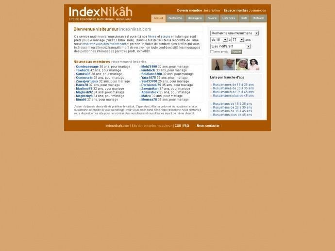 Index Nikah gratuit