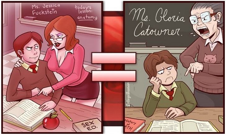 19 illustrations qui montrent que la réalité ne ressemble pas aux films X