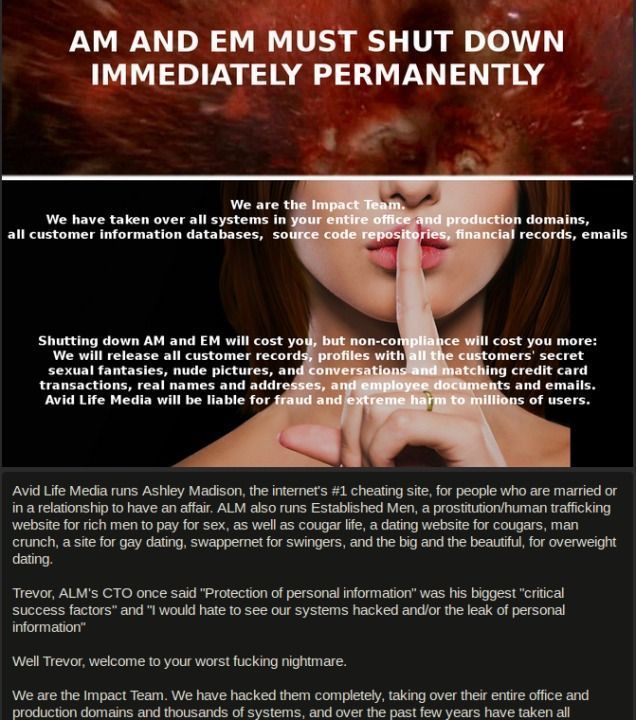 Ashley Madison : les informations de 37 millions de comptes piratées et rendues publiques