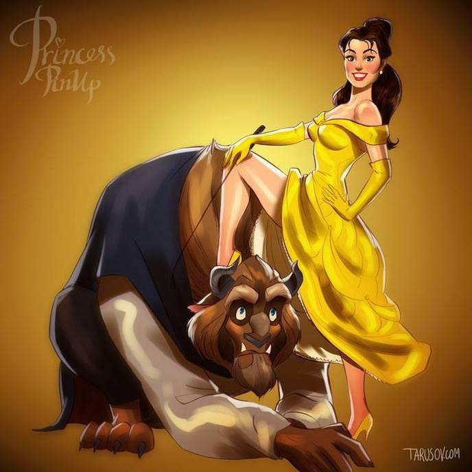 Il revisite les super-héroïnes et les princesses Disney en pin-up sexy