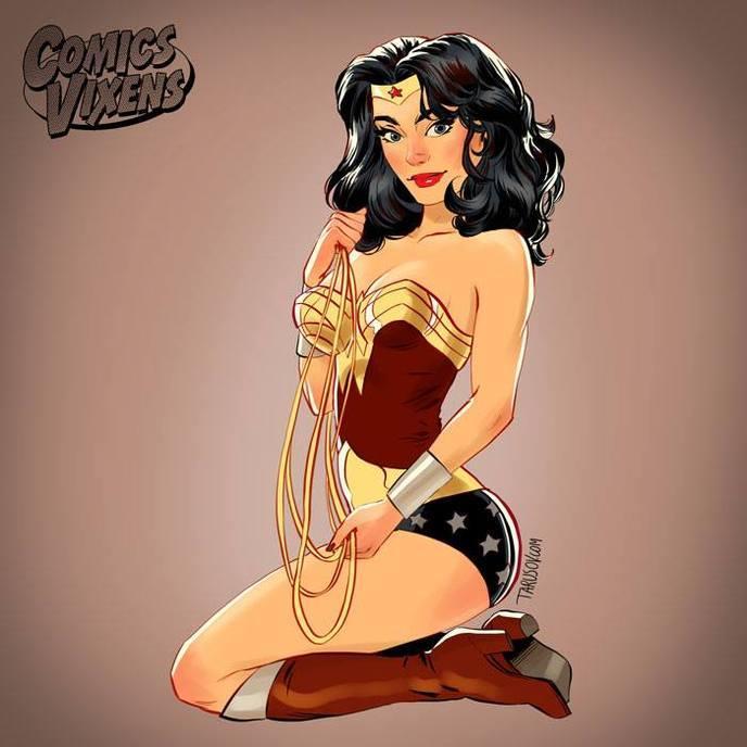 Il revisite les super-héroïnes et les princesses Disney en pin-up sexy