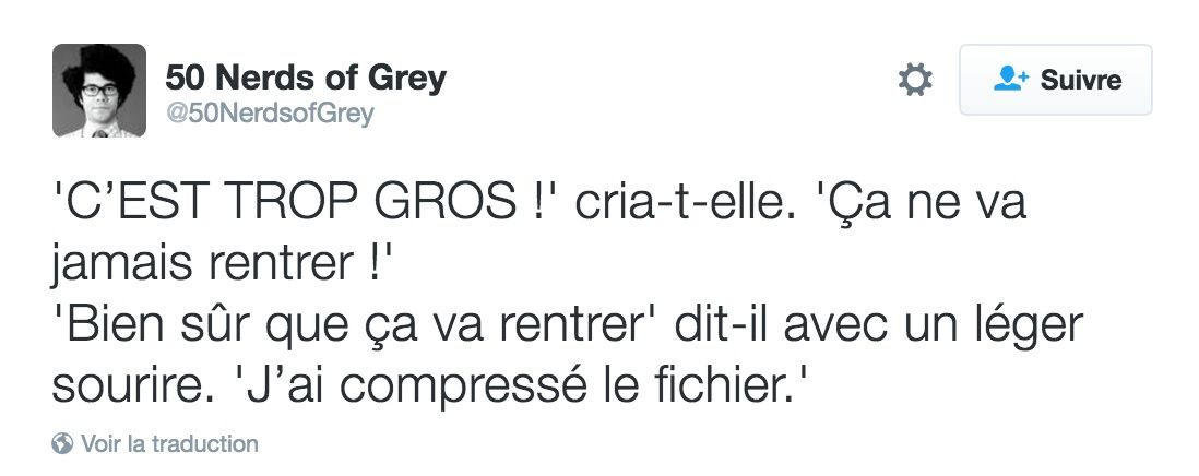 50 Nerds of Grey : 50 nuances de Grey en version geek