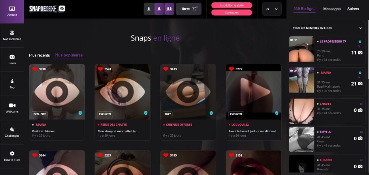 Snap de Sexe gratuit